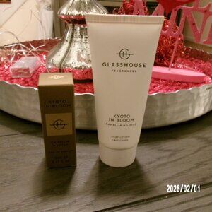 NEW Glasshouse Fragrances Kyoto In Bloom Camellia & Lotus PARFUM & BODY LOTION